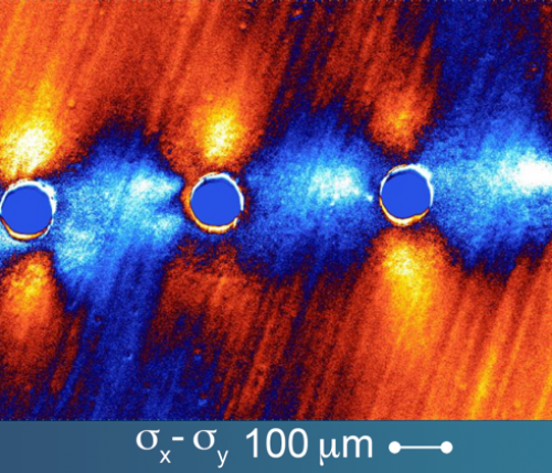 Stress from Laser Drilled Holes in si Wafer
